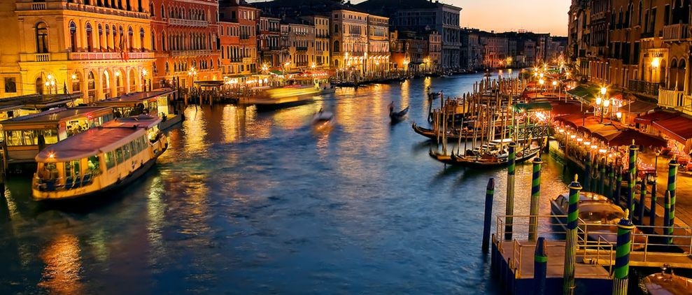 Venice in Italy-Night view tourism destinations